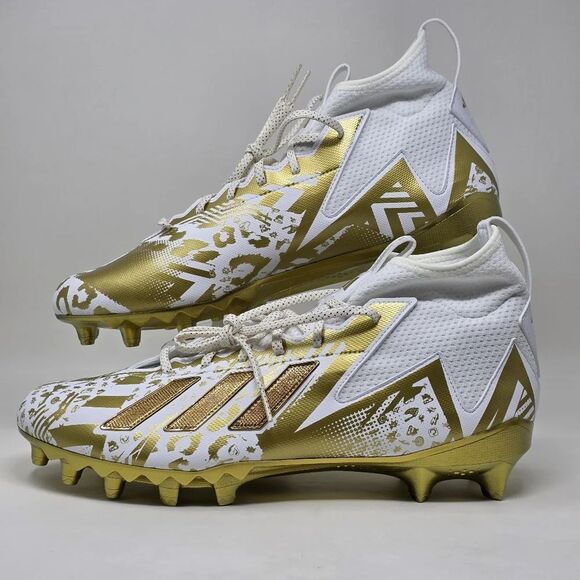adidas Mens 15 Freak 23 7v7 SMU Football Cleats White Gold Metallic HP2442 NEW - Picture 3 of 12